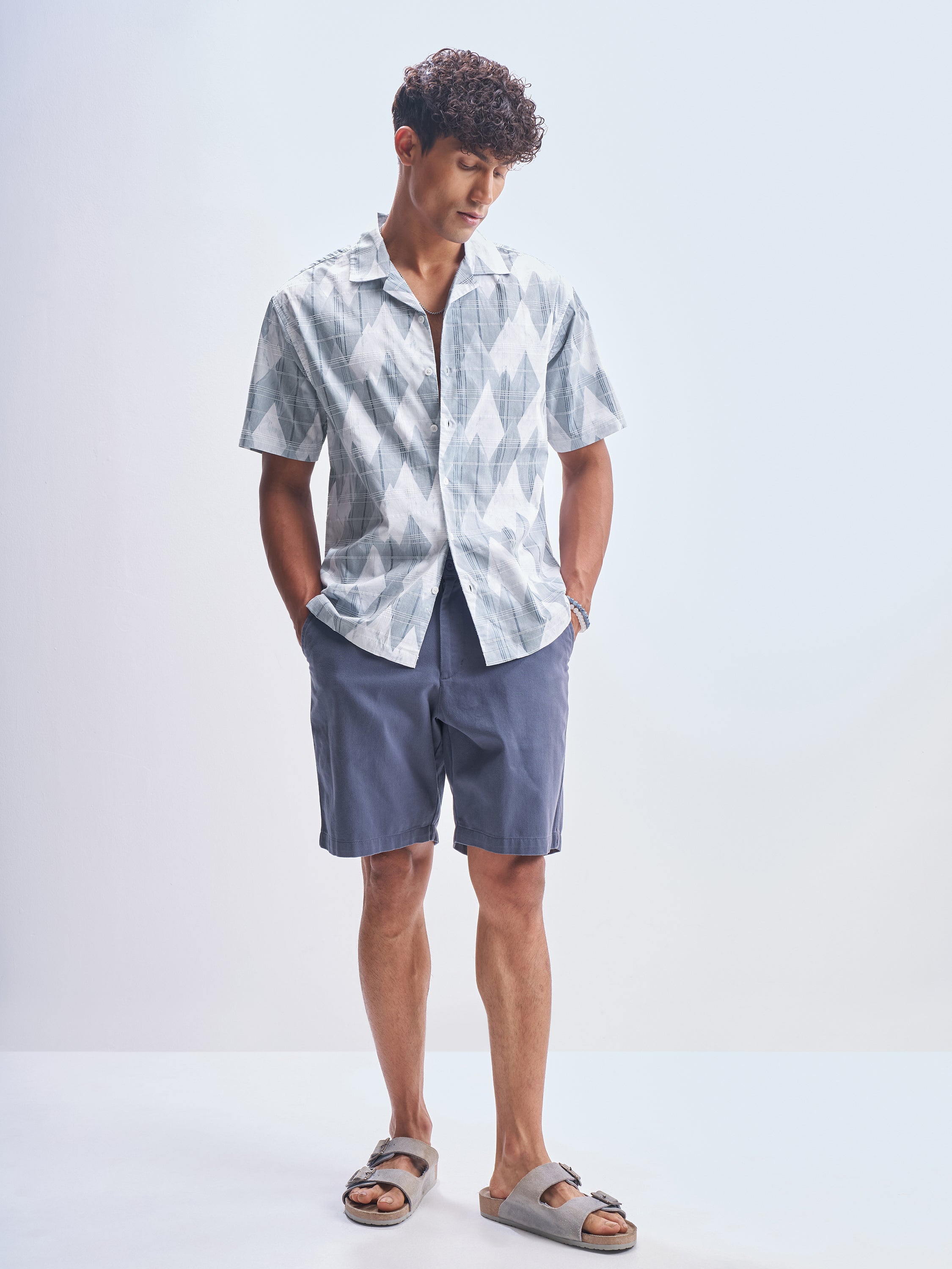 Highlander Men Blue Printed Relaxed Fit Casual Shirt - Blue - Image 2