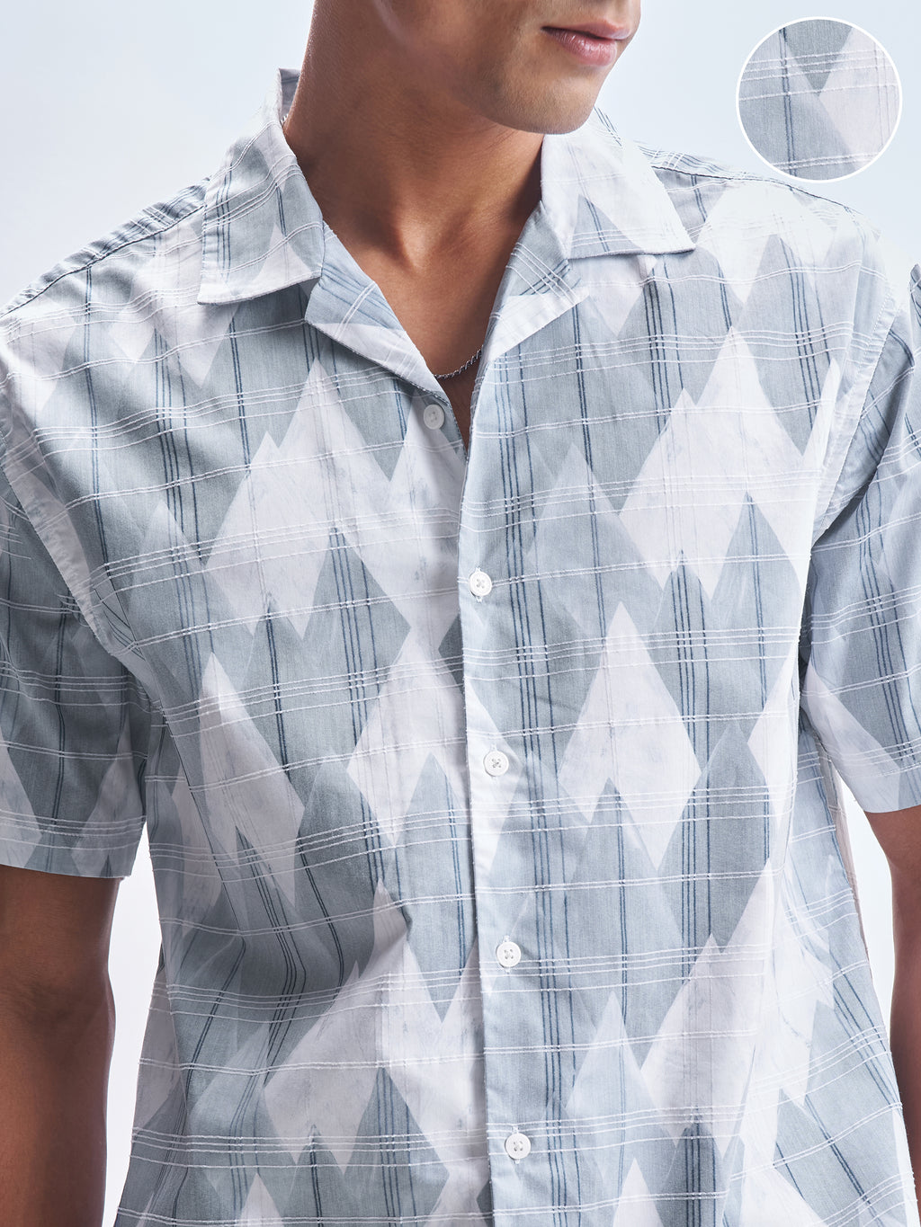 Highlander Men Blue Printed Relaxed Fit Casual Shirt - Blue - Image 5