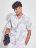 Highlander Men Grey Printed Relaxed Fit Casual Shirt - Grey - Image 1