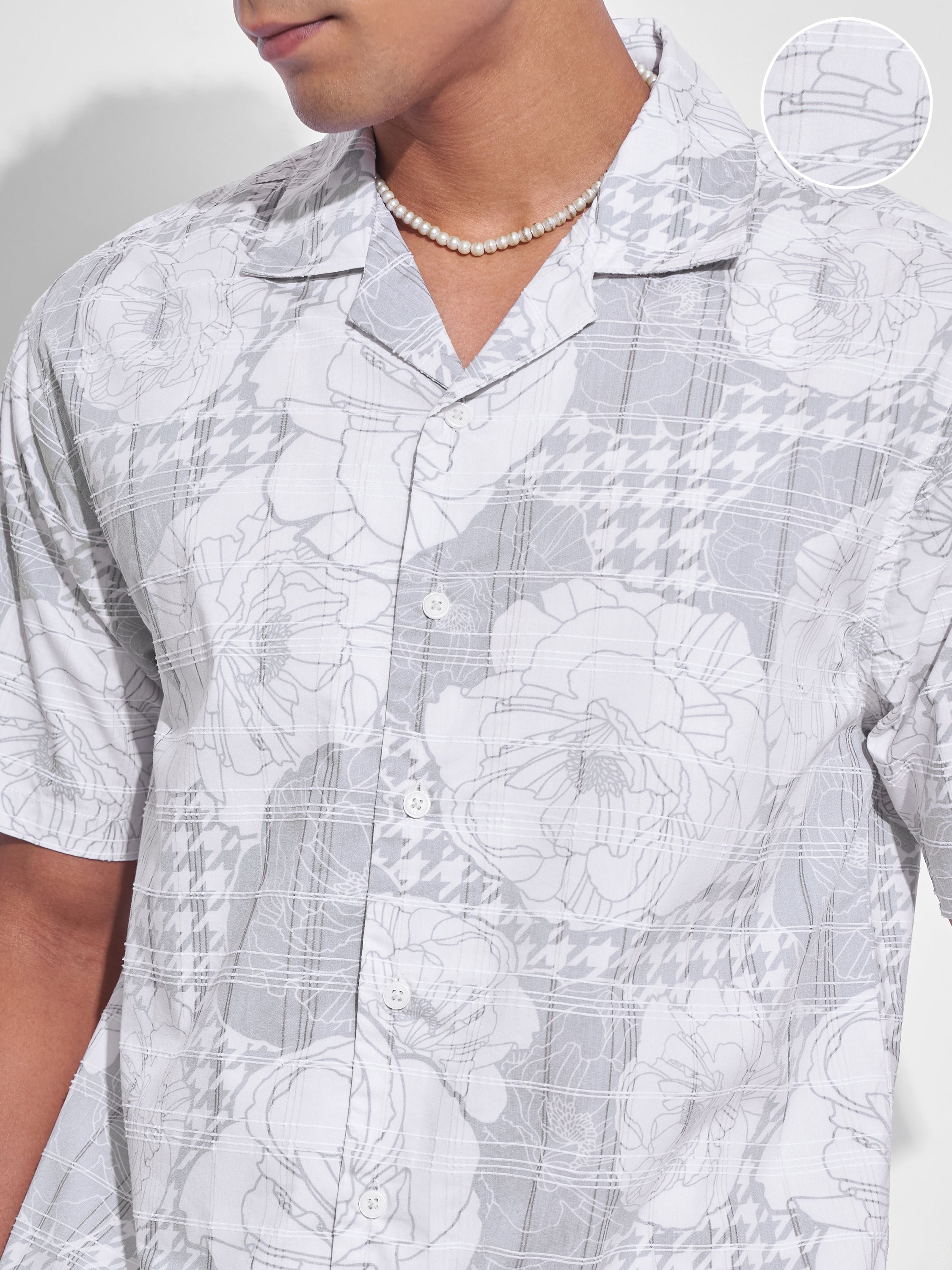Highlander Men Grey Printed Relaxed Fit Casual Shirt - Grey - Image 5