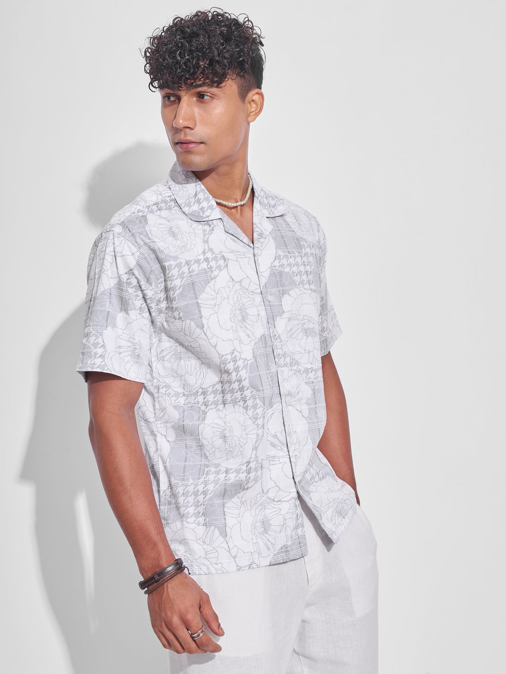 Highlander Men Grey Printed Relaxed Fit Casual Shirt - Grey - Image 6