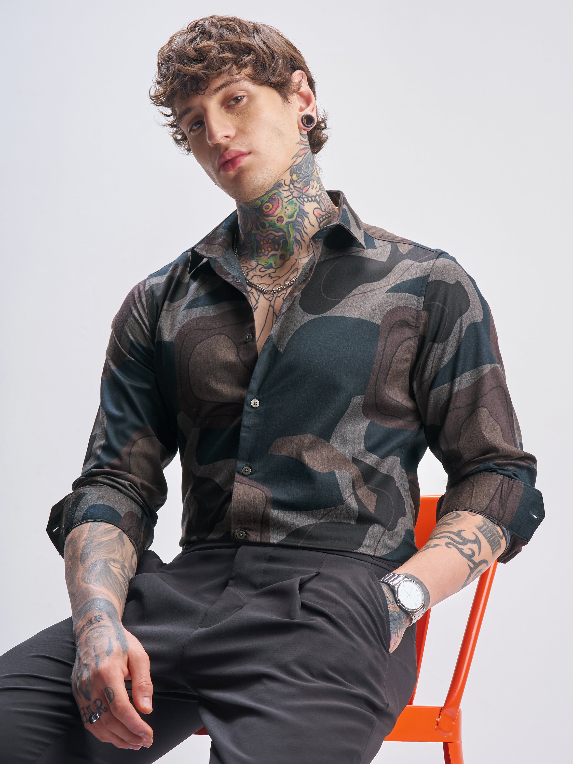 Highlander Men Multi Printed Slim Fit Casual Shirt - Multi - Image 1