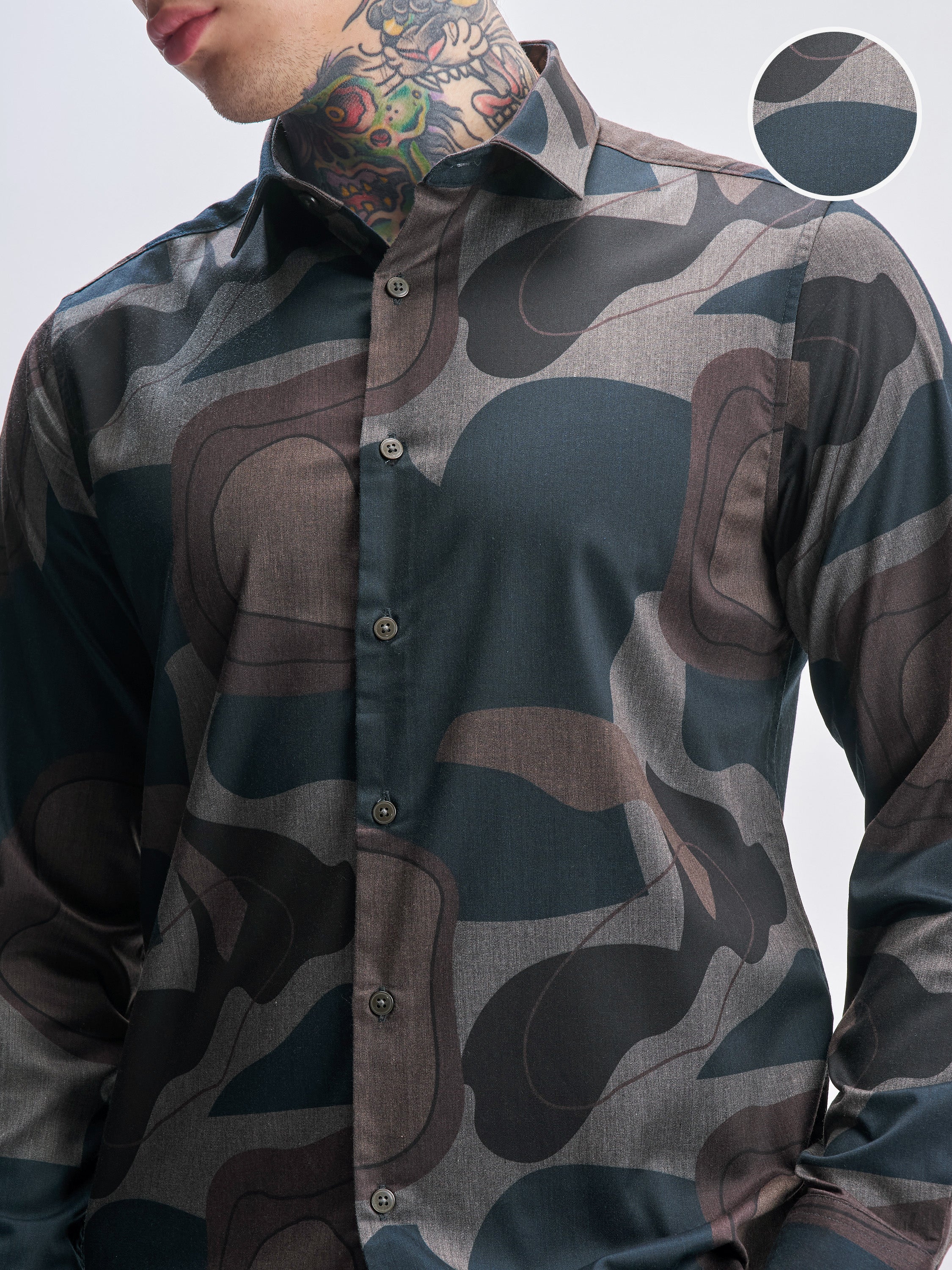 Highlander Men Multi Printed Slim Fit Casual Shirt - Multi - Image 5