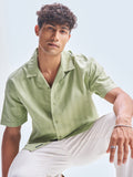 Highlander Men Green Self Design Relaxed Fit Casual Shirt - Green - Image 1