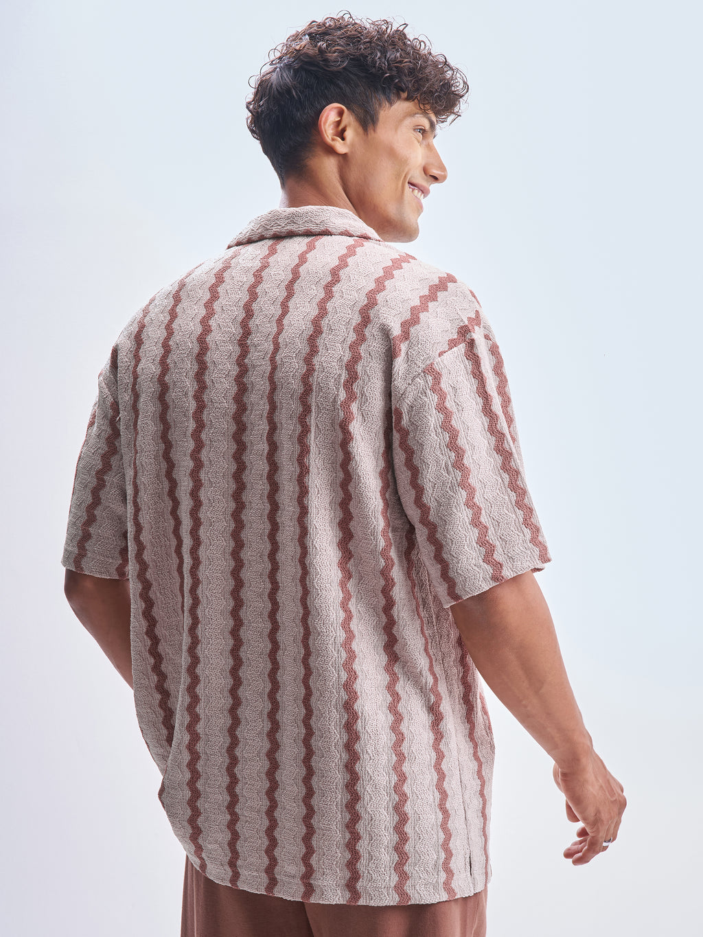 Highlander Men Pink Striped Relaxed Fit Casual Shirt - Pink - Image 3