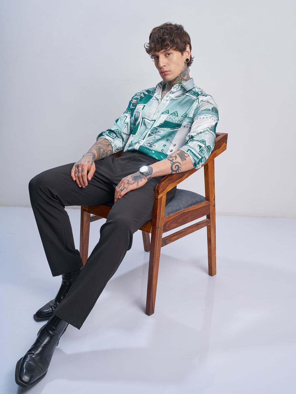 Highlander Men Off White Printed Slim Fit Casual Shirt - Off White - Image 2