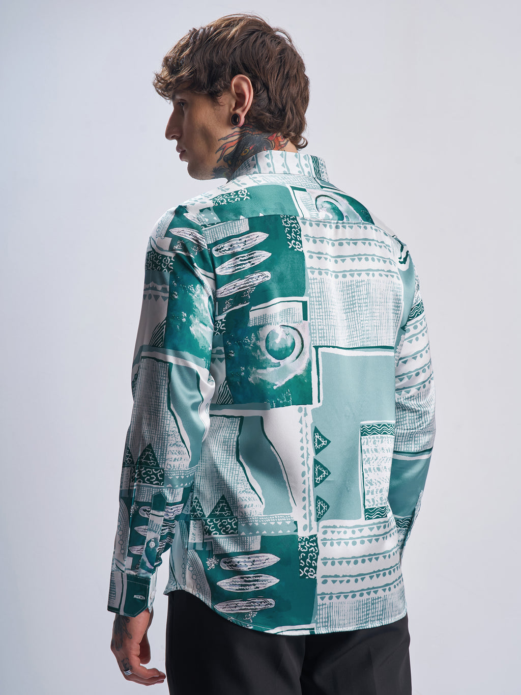 Highlander Men Off White Printed Slim Fit Casual Shirt - Off White - Image 3