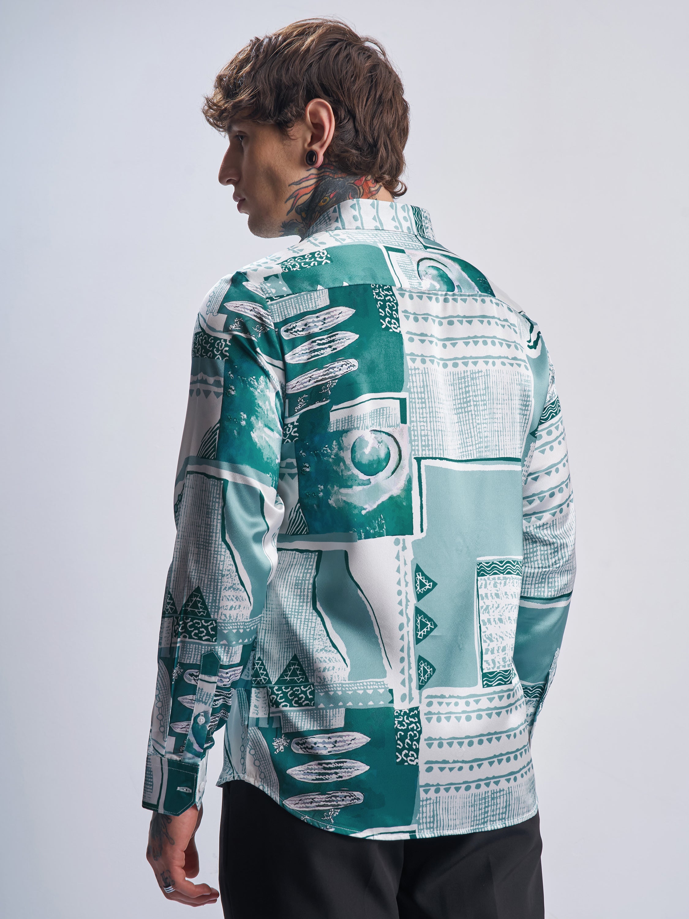 Highlander Men Off White Printed Slim Fit Casual Shirt - Off White - Image 3