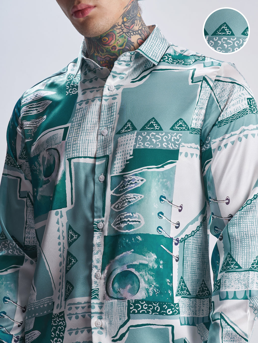 Highlander Men Off White Printed Slim Fit Casual Shirt - Off White - Image 5