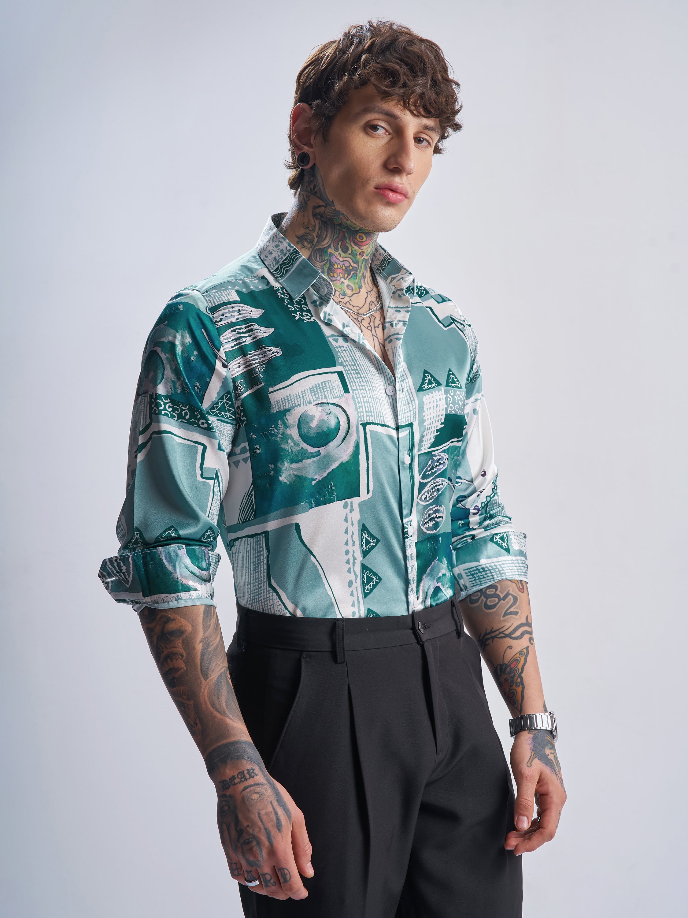 Highlander Men Off White Printed Slim Fit Casual Shirt - Off White - Image 6