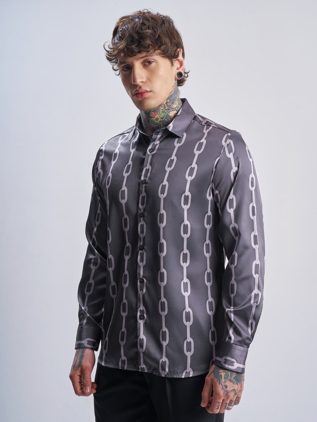 Highlander Men Grey Printed Slim Fit Casual Shirt - Grey - Image 4