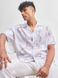 Highlander Men Lavender Printed Slim Fit Casual Shirt - Lavender - Image 1