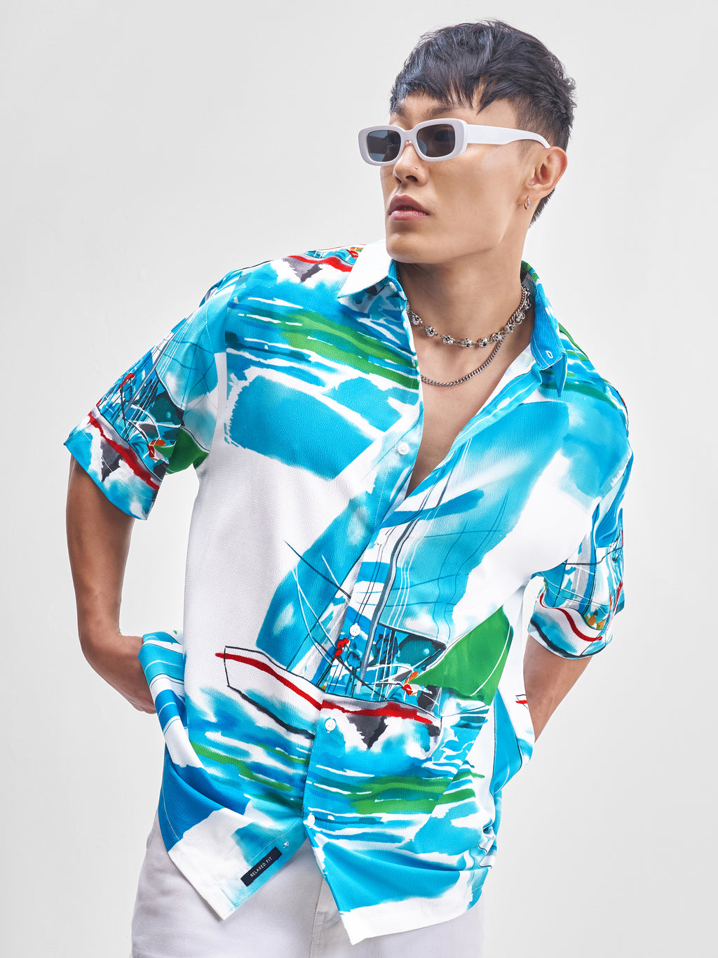 Highlander Men White Printed Relaxed Fit Casual Shirt - White - Image 1