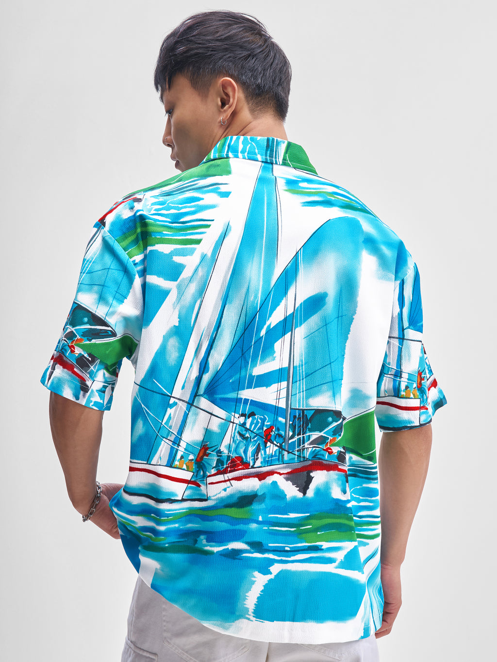Highlander Men White Printed Relaxed Fit Casual Shirt - White - Image 3