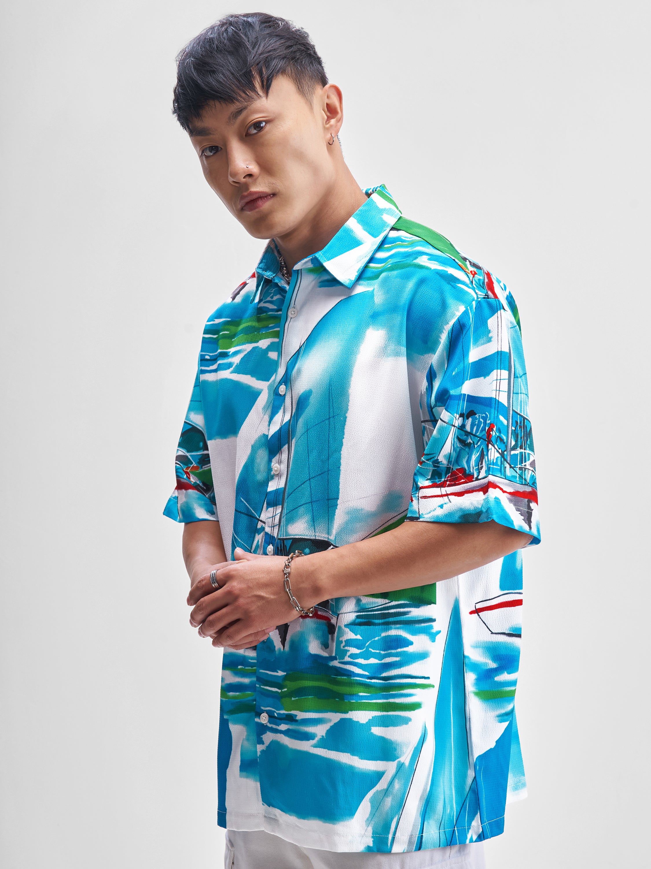 Highlander Men White Printed Relaxed Fit Casual Shirt - White - Image 4