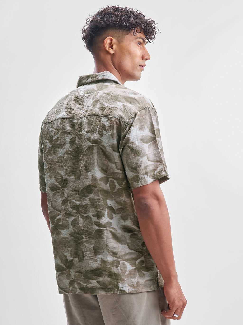 Highlander Men Olive Printed Relaxed Fit Casual Shirt - Olive - Image 3
