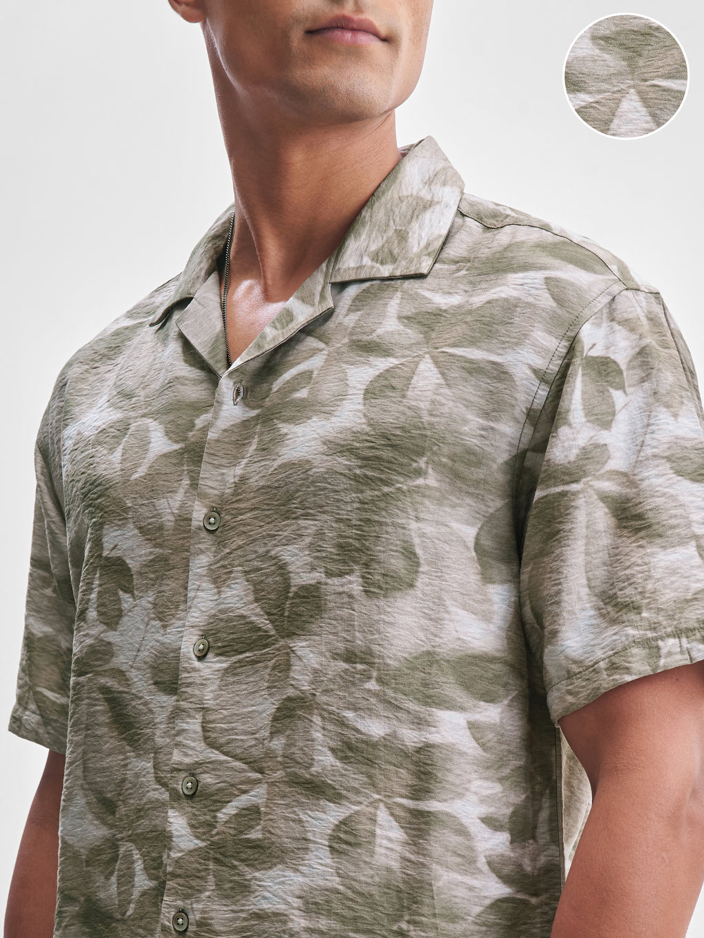 Highlander Men Olive Printed Relaxed Fit Casual Shirt - Olive - Image 5
