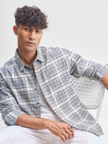 Highlander Men Grey Checked Relaxed Fit Casual Shirt - Grey - Image 1