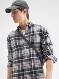 Highlander Men Charcoal Checked Regular Fit Casual Shirt - Charcoal - Image 1