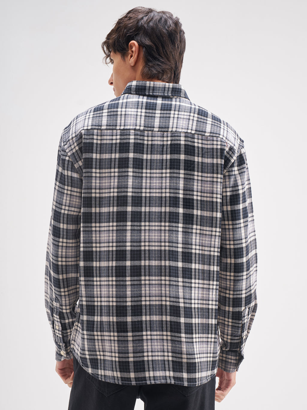 Highlander Men Charcoal Checked Regular Fit Casual Shirt - Charcoal - Image 3