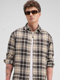 Highlander Men Brown Checked Relaxed Fit Casual Shirt - Brown - Image 1