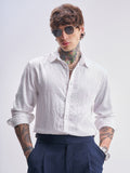 Highlander Men White Self Design Relaxed Fit Casual Shirt - White - Image 1
