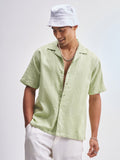 Highlander Men Green Self Design Relaxed Fit Casual Shirt - Green - Image 1