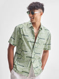 Highlander Men Olive Printed Relaxed Fit Casual Shirt - Olive - Image 1