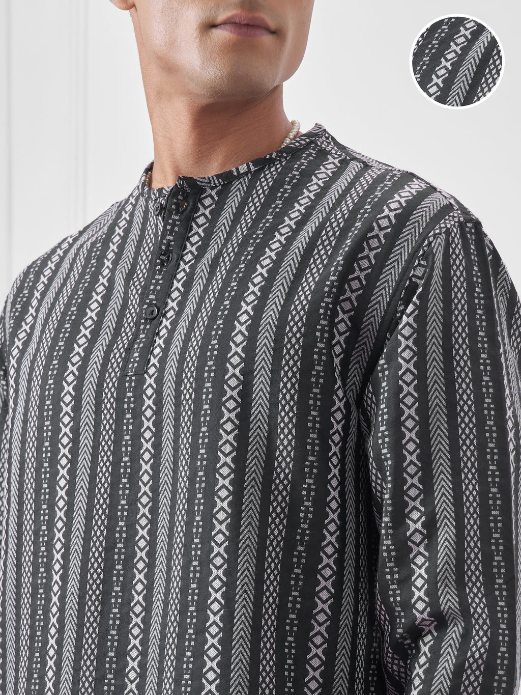 Highlander Men Navy Blue Striped Relaxed Fit Casual Shirt - Navy Blue - Image 5