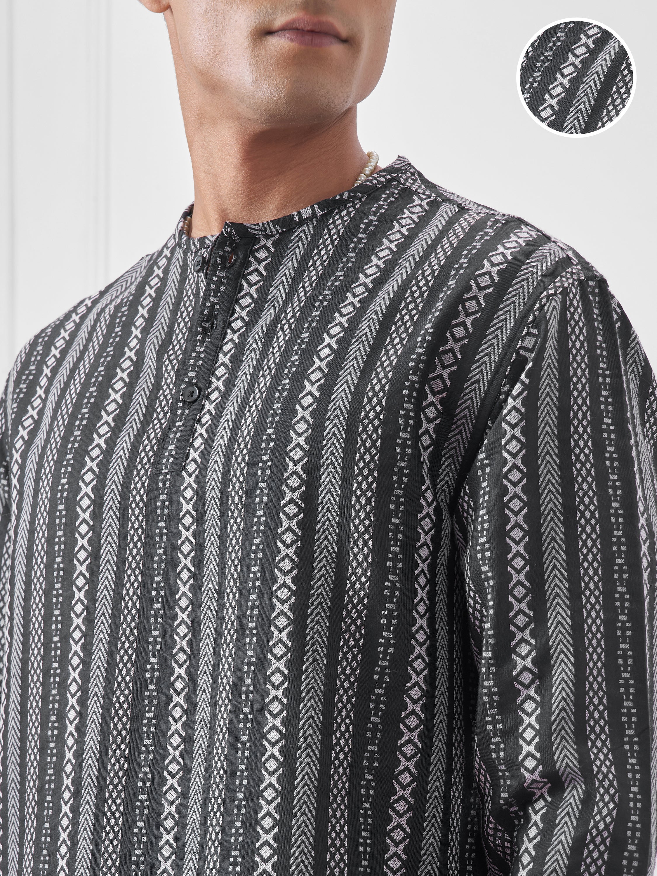 Highlander Men Navy Blue Striped Relaxed Fit Casual Shirt - Navy Blue - Image 5