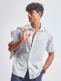 Highlander Men Grey Self Design Relaxed Fit Casual Shirt - Grey - Image 1