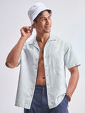 Highlander Men Grey Self Design Relaxed Fit Casual Shirt - Grey - Image 1