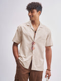 Highlander Men Beige Self Design Relaxed Fit Casual Shirt - Beige - Image 1