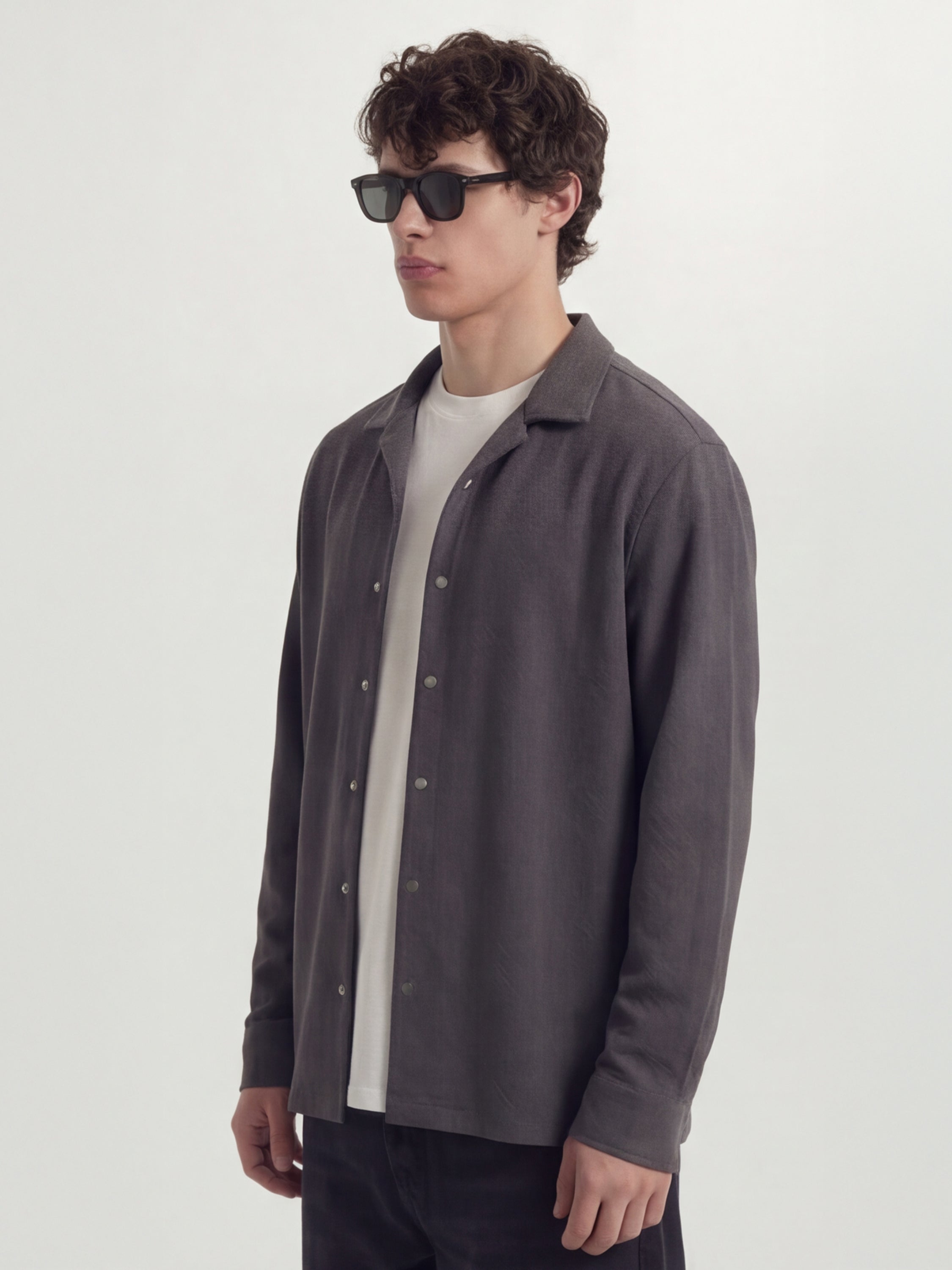 Highlander Men Grey Self Design Relaxed Fit Casual Shirt - Grey - Image 4