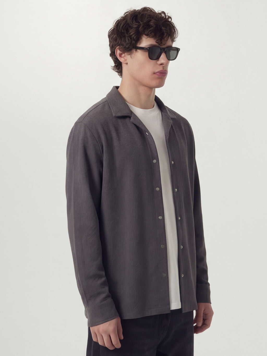 Highlander Men Grey Self Design Relaxed Fit Casual Shirt - Grey - Image 6