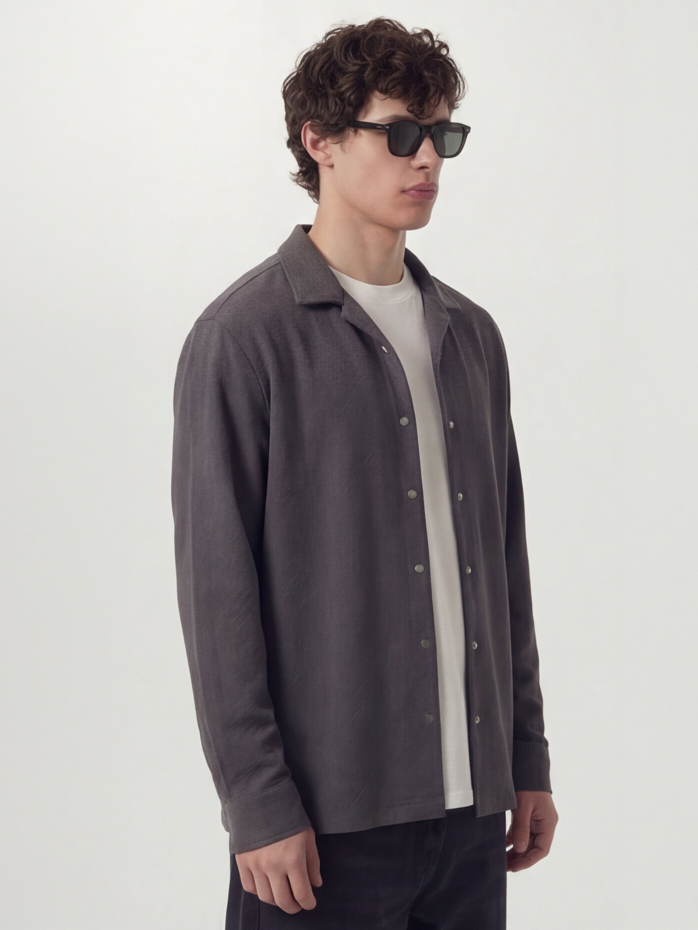 Highlander Men Grey Self Design Relaxed Fit Casual Shirt - Grey - Image 6