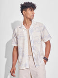 Highlander Men Cream Printed Relaxed Fit Casual Shirt - Cream - Image 1