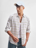 Highlander Men Green Checked Slim Fit Casual Shirt - Green - Image 1