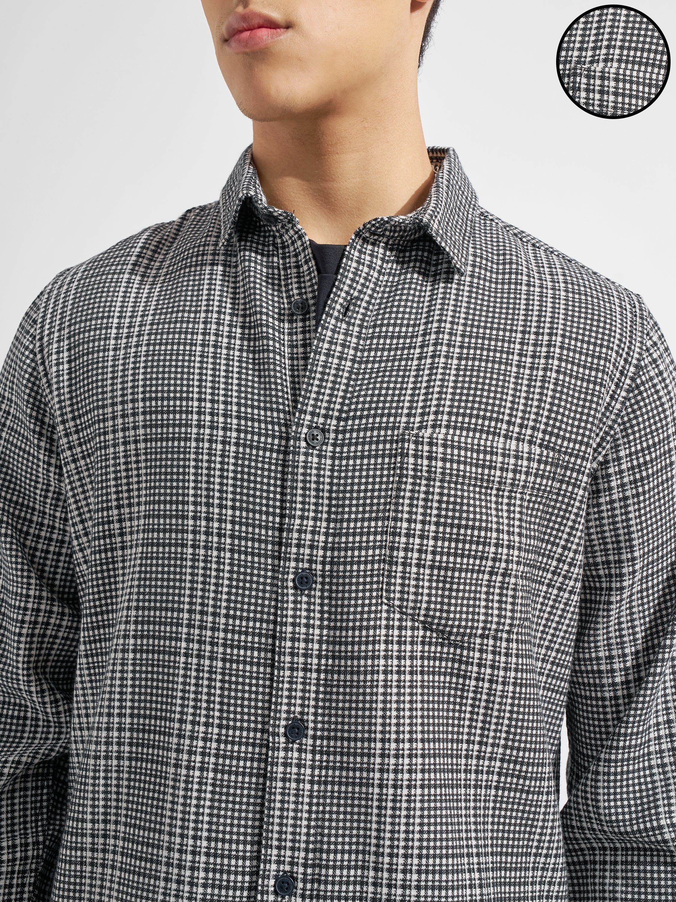 Highlander Men Black Checked Regular Fit Casual Shirt