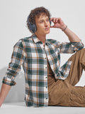 Highlander Men Grey Checked Slim Fit Casual Shirt - Grey - Image 1