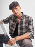 Highlander Men Brown Checked Relaxed Fit Casual Shirt - Brown - Image 1