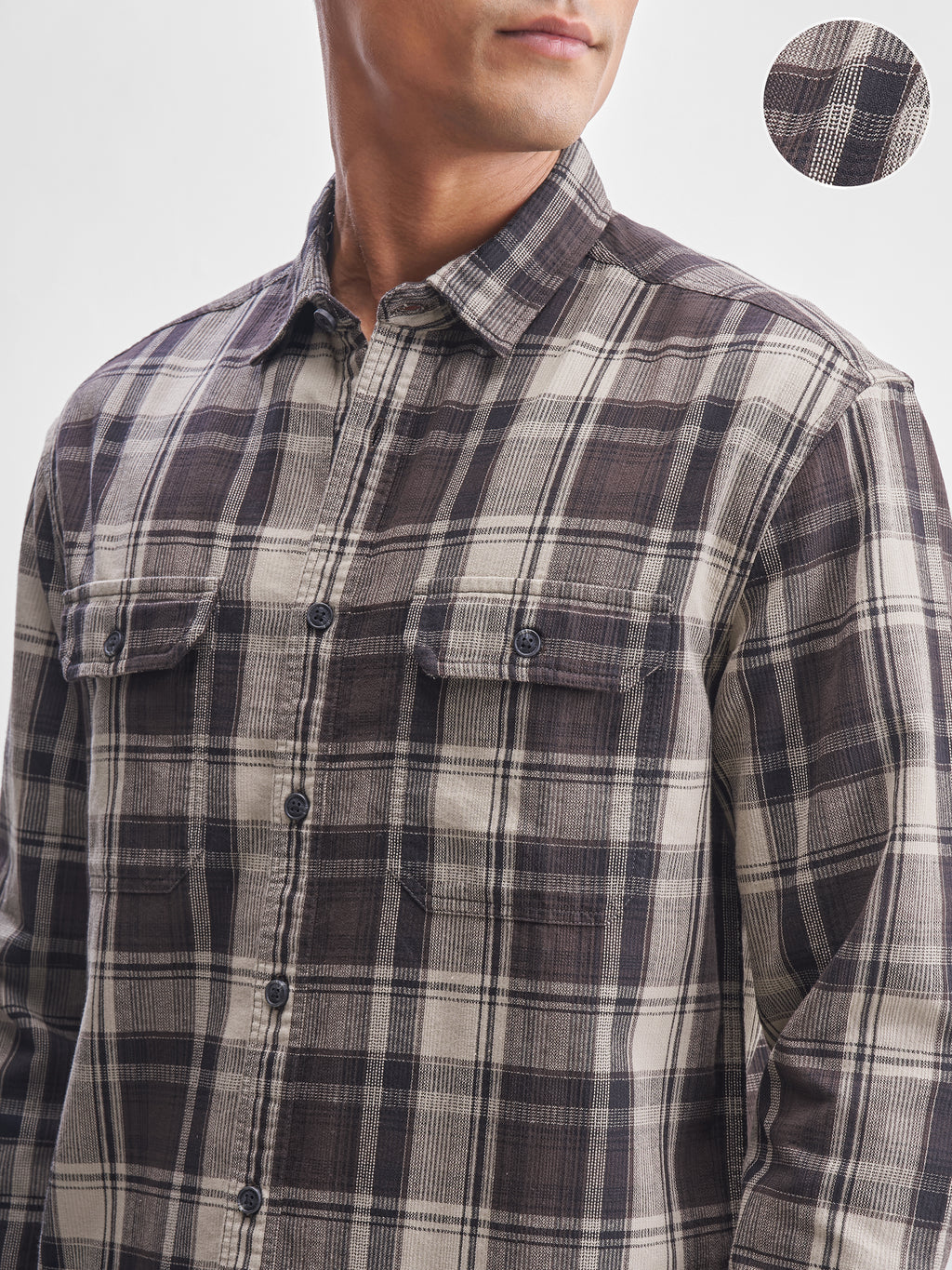 Highlander Men Brown Checked Relaxed Fit Casual Shirt - Brown - Image 5