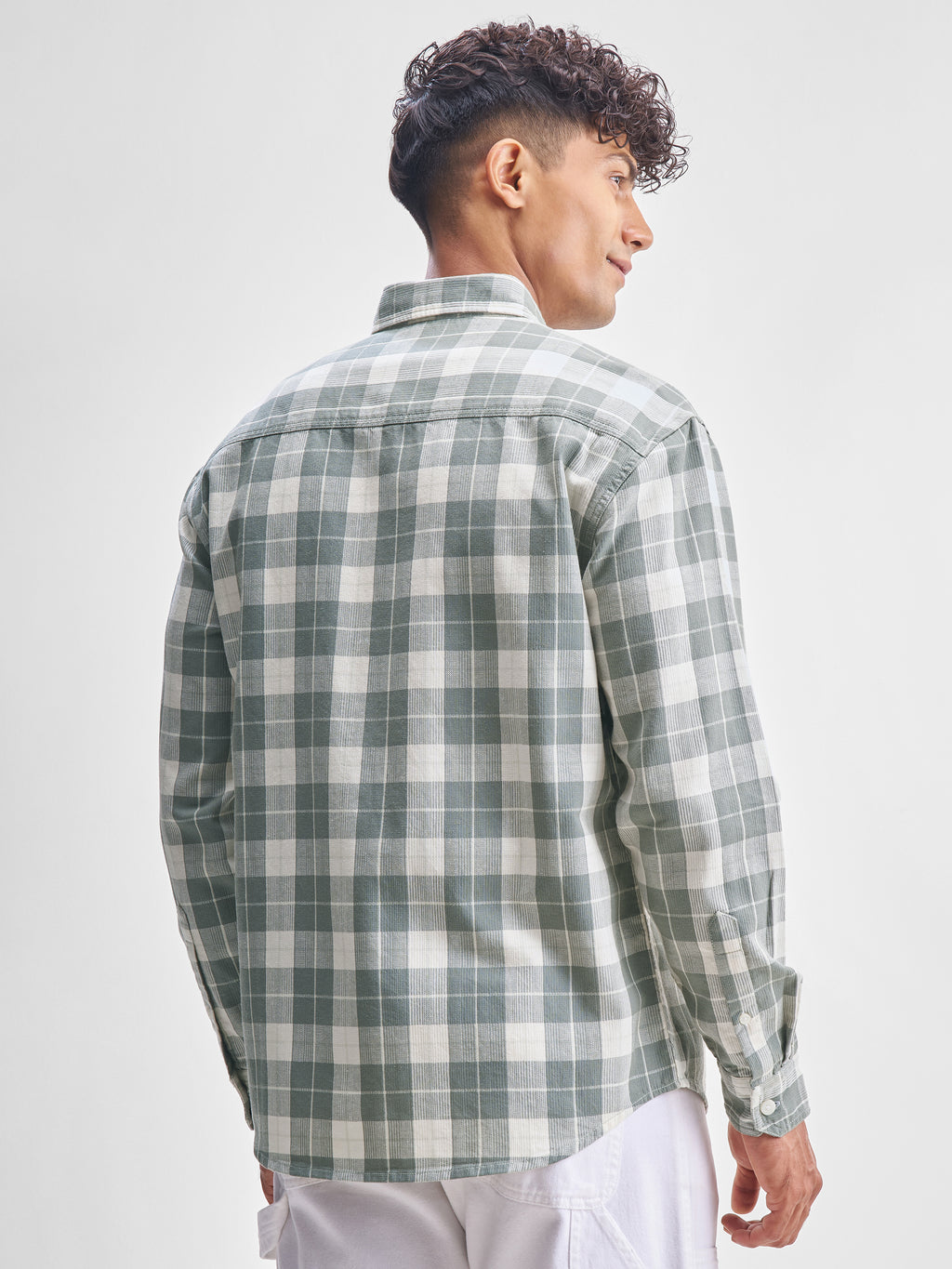 Highlander Men Green Checked Relaxed Fit Casual Shirt - Green - Image 3