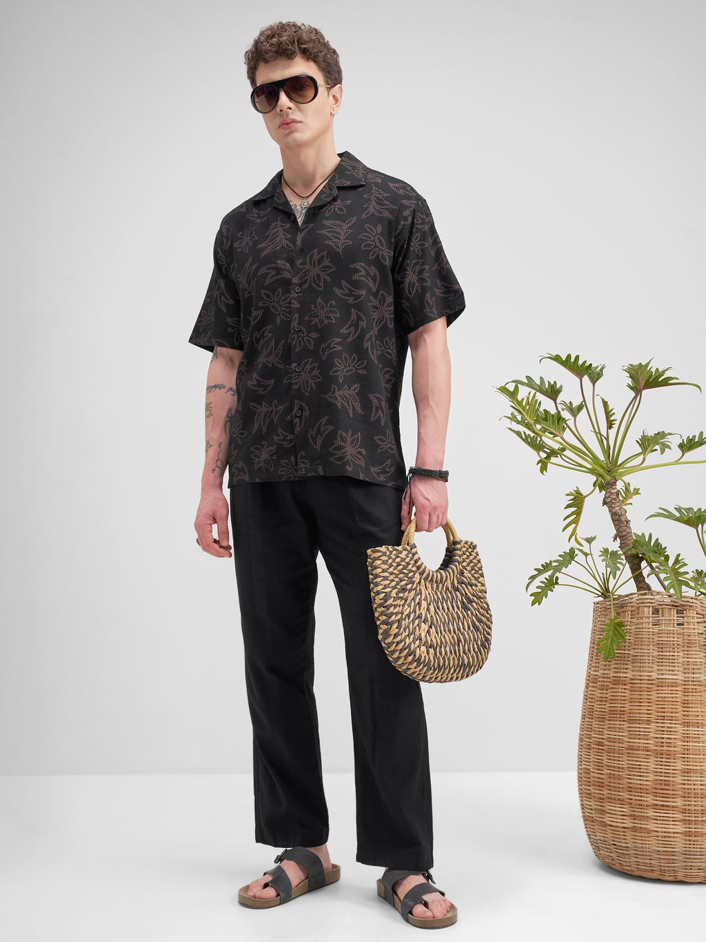 Highlander Men Black Printed Relaxed Fit Casual Shirt - Black - Image 2