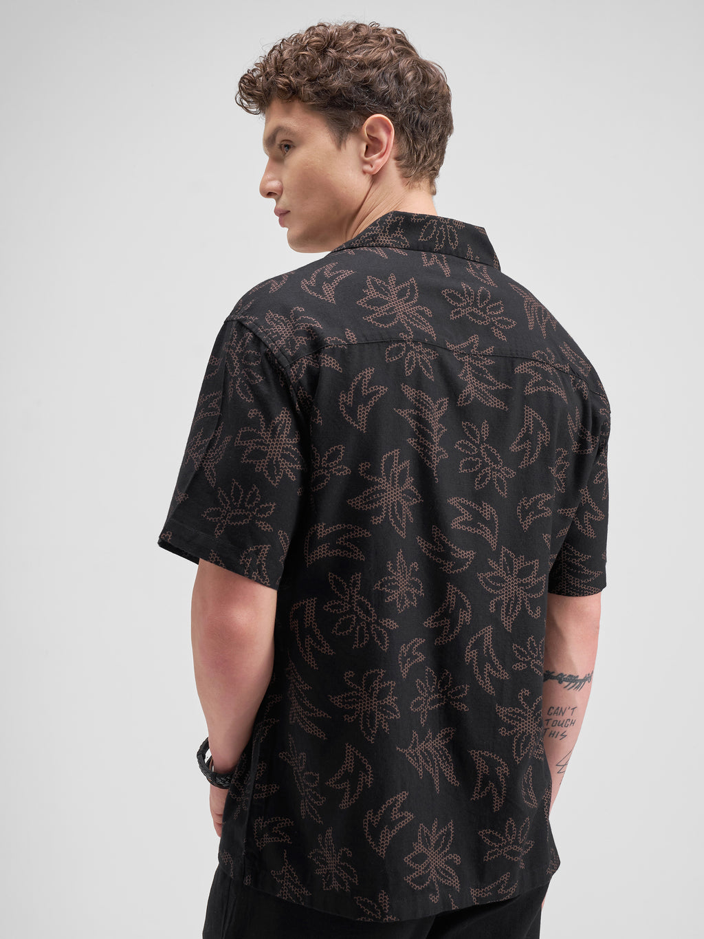 Highlander Men Black Printed Relaxed Fit Casual Shirt - Black - Image 3