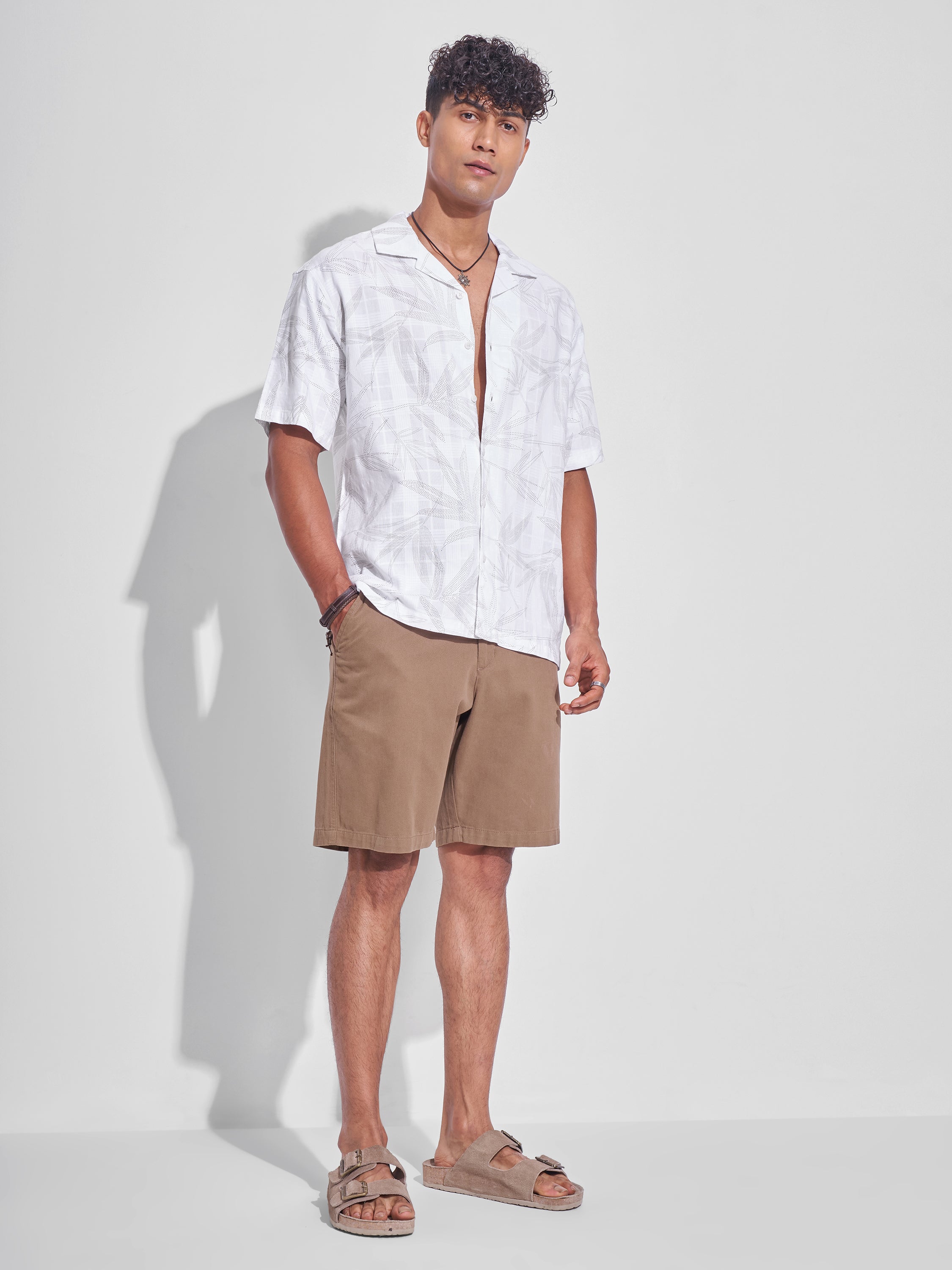 Highlander Men White Printed Relaxed Fit Casual Shirt - White - Image 2