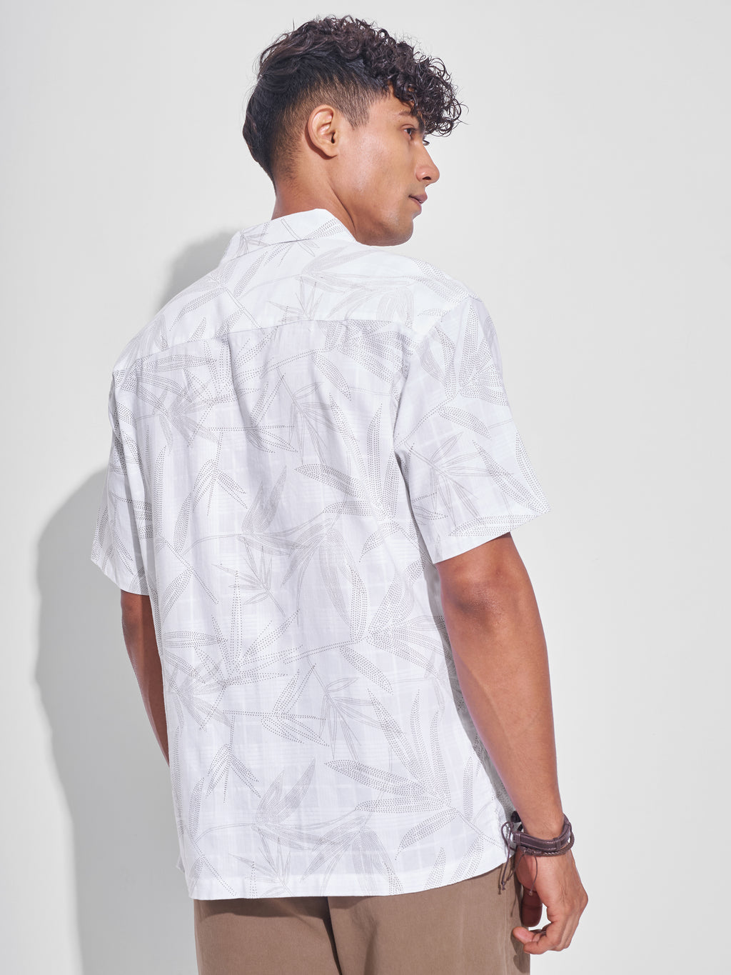 Highlander Men White Printed Relaxed Fit Casual Shirt - White - Image 3