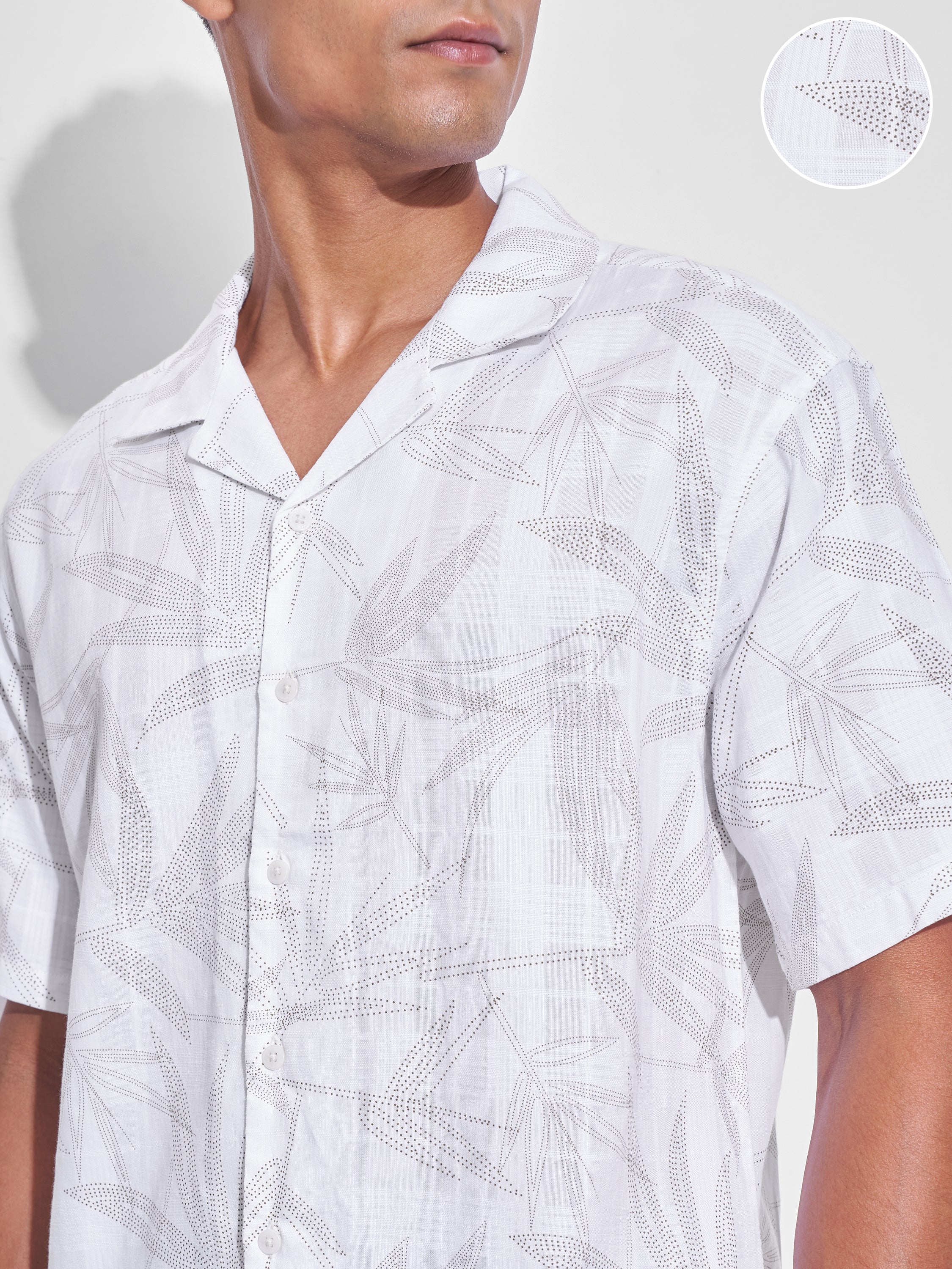 Highlander Men White Printed Relaxed Fit Casual Shirt - White - Image 5