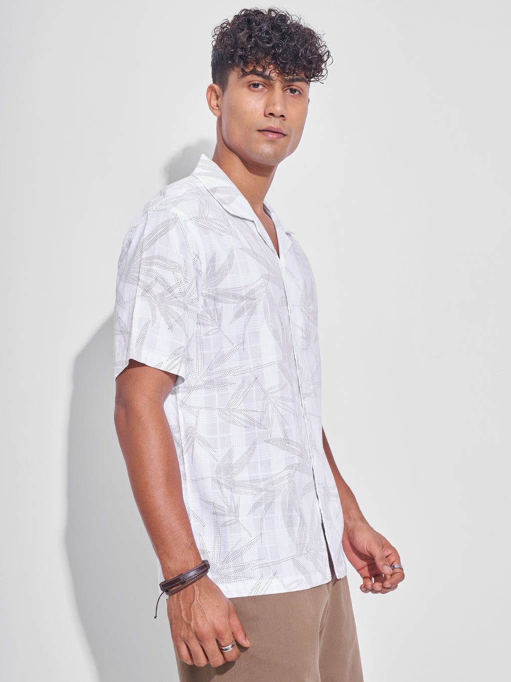 Highlander Men White Printed Relaxed Fit Casual Shirt - White - Image 6