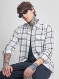 Highlander Men White Checked Relaxed Fit Casual Shirt - White - Image 1
